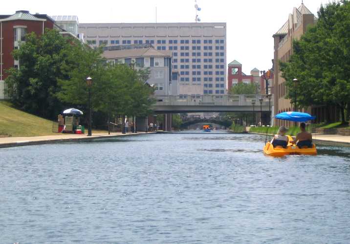 paddleboat on White River Canal